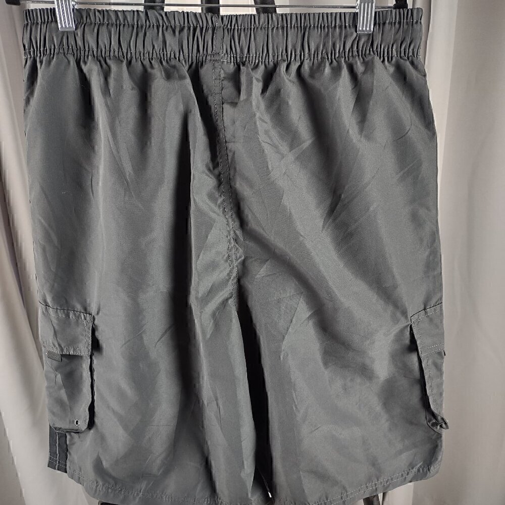 Tru Cal Gray Drawstring Mesh Lined 2 Side Pockets Swim Shorts Size 2XL (NWT) - Picture 4 of 11